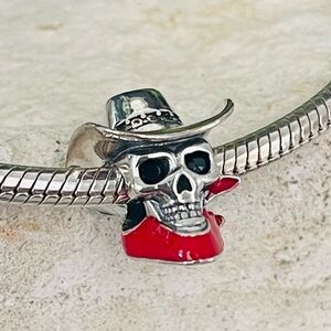 Skull Cowboy Charm S925 Silver,Charm for Charm Bracelets